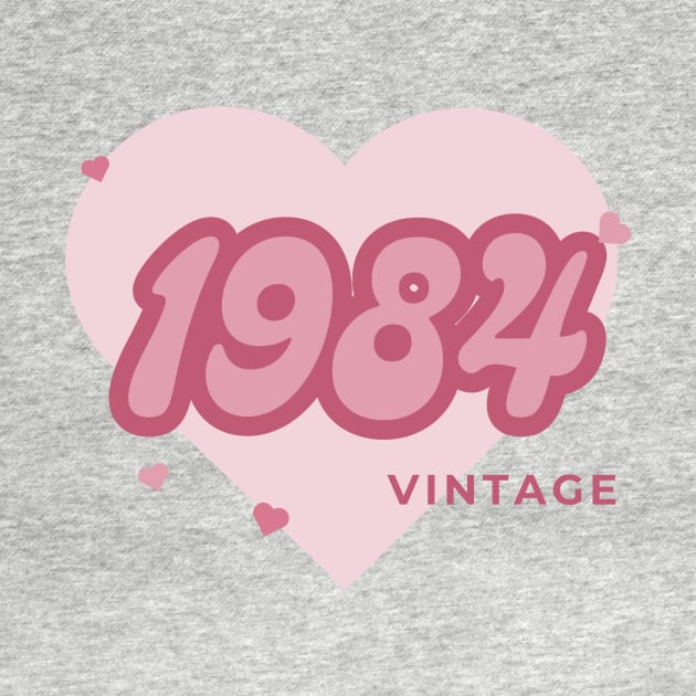 Vintage 1984 Heart by Blue Raccoon Creative